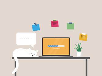 system software upgrade loading process in laptop vector image
