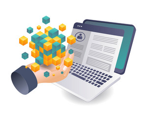 unlocking business potential with blockchain vector image