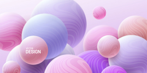 Abstract background with 3d dynamic spheres Vector Image