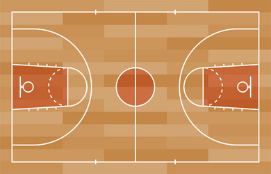 basketball court floor with line on wood texture vector