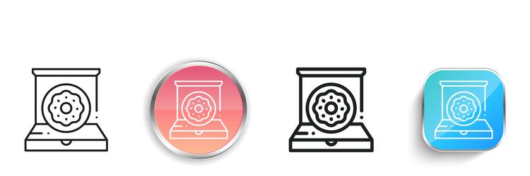 donut icon thin linear regular and button style vector image
