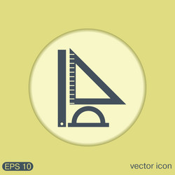 Ruler protractor triangle symbol of geometry vector