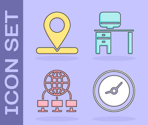 Set clock location computer network vector