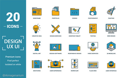 ui icon set include creative elements search done vector image
