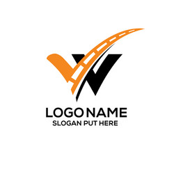 W Letter Transportation Logo Vector Image