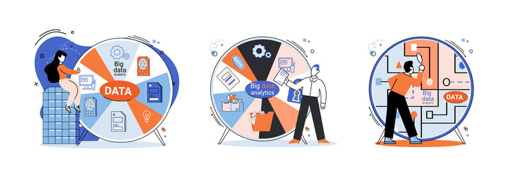 big data analytics platform management vector image