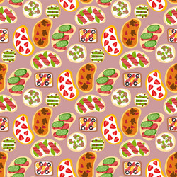 Breakfast toast seamless pattern background slices vector