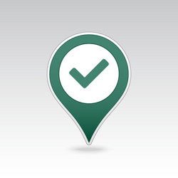 check pin map icon pointer markers vector image