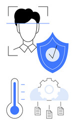 digital identity verification with security shield vector image