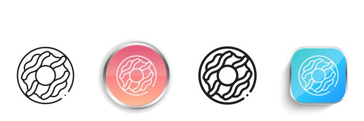donut icon thin linear regular and button style vector image