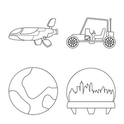 isolated object of mars and space logo set vector image