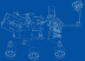 mars rover rendering of 3d vector image