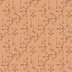 Seamless pattern with arrows bows and heart vector