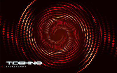 techno circular dots tunnel design vector image