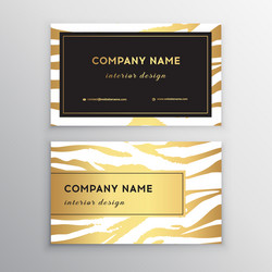 Business card trendy zebra and tiger pattern wild vector