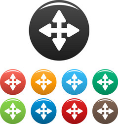 cursor displacement element icons set color vector image
