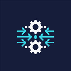 integration optimization icon with gears vector