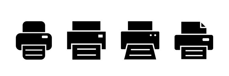 Print icon set printer icon Royalty Free Vector Image
