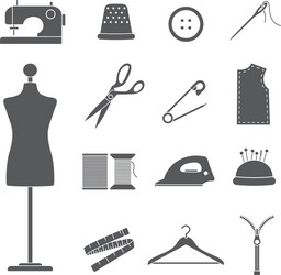 sewing icons set vector