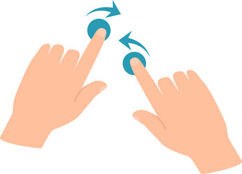 two hands are using index fingers to rotate vector image