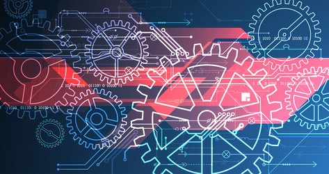 abstract technological background with glowing vector image