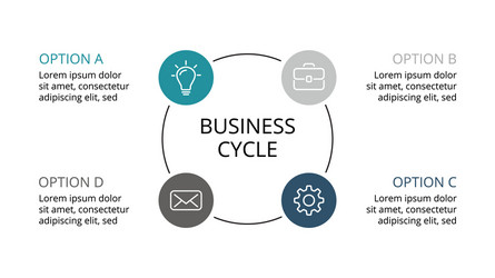 circle infographic cycle diagram graph vector