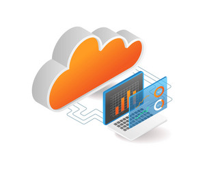 cloud server analysis data program management vector image