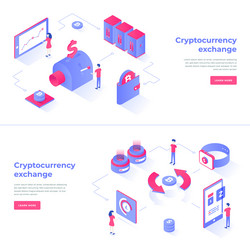 cryptocurrency exchange digital network blockchain vector