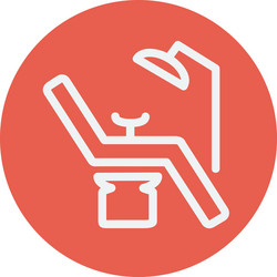 Dental chair thin line icon vector