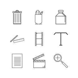 Design elements linear icon set simple outline vector