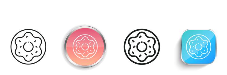 donut icon thin linear regular and button style vector image