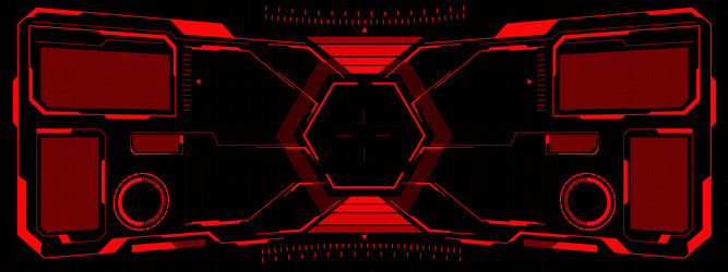 hud sci-fi interface screen view red circular vector image
