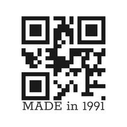 Inscription is made in 1980 with a real qr code Vector Image