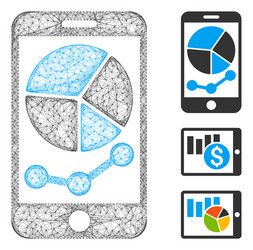 Mobile graphs polygonal web mesh vector
