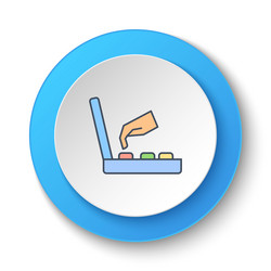 Round button for web icon game retro console vector
