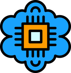 cognitive computing line filled style icon design vector image