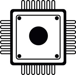 Computer microchip circuit hardware element icon vector