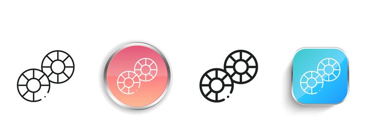 donuts icon thin linear regular and button style vector image