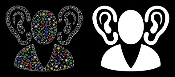 flare mesh network listener icon with spots vector image
