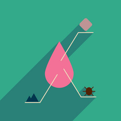flat web icon with long shadow infographics drop vector image
