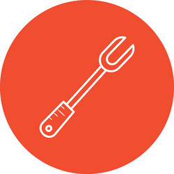 isolated meat fork block style icon design vector image