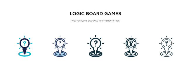 Logic board games icon in different style two vector