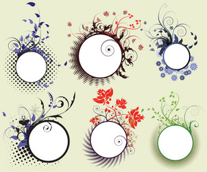 Vintage floral frames set Royalty Free Vector Image