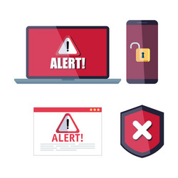 bundle hacker icons set vector image