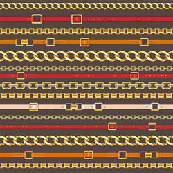 Belts and chain isolated Royalty Free Vector Image
