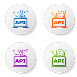 color computer api interface icon isolated vector