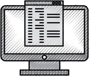 computer desktop with template vector image