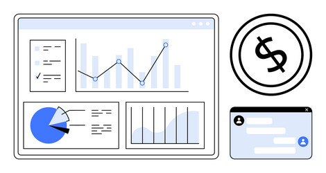 data analytics dashboard with financial insights vector image