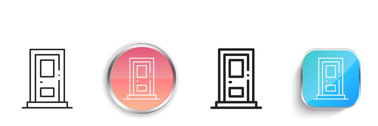 door icon thin linear regular and button style vector image