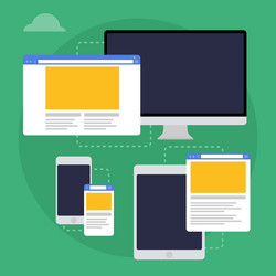 adaptive web design on different devices vector image